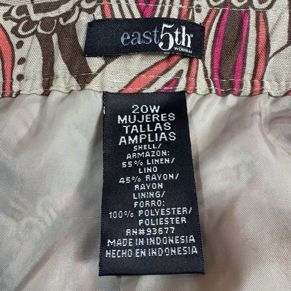 East 5th Sz 20W Floral Paisley Linen Blend Lined Maxi Modest Long Skirt 40x36.5 - Picture 7 of 7